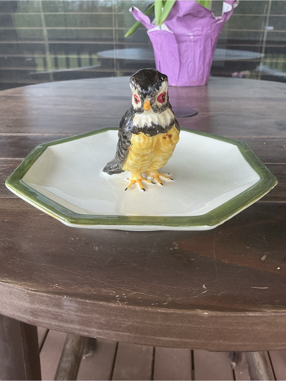 Vintage Mottahedeh Baby Owl Plate Serving Plate 7.5 inches Italian